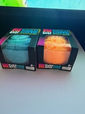 NeeDoh Fuzz Wild Ball Cats Neon Green Squeezable Cat Toy